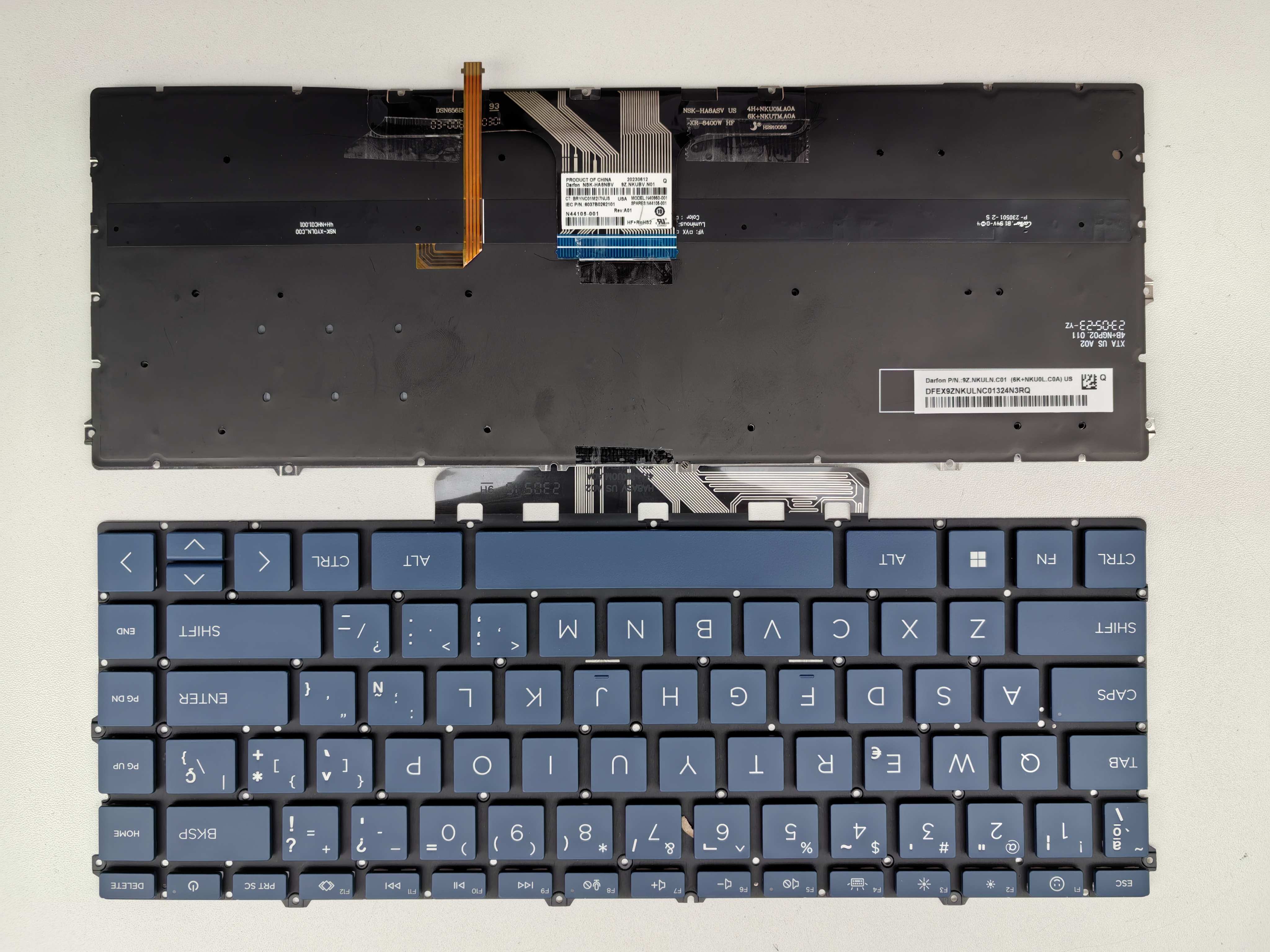 Picture of New Replacement Laptop Keyboard For HP 14-EP/14-EM small carriage return/14-EK/15-EW Blue Backlit SP Layout
